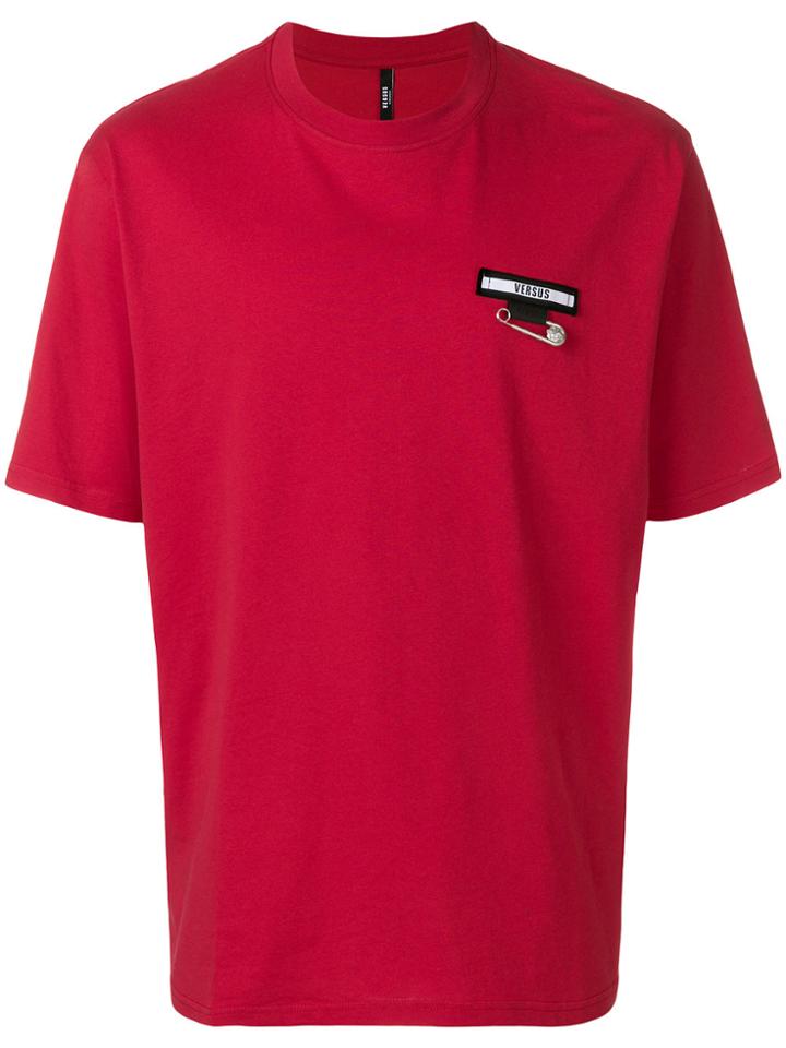 Versus Logo Safety Pin T-shirt - Red