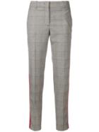 Ps Paul Smith Checked Cropped Trousers - Grey