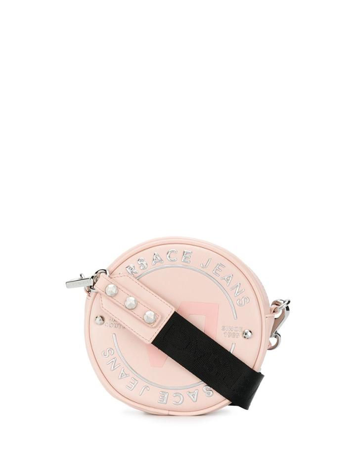 Versace Jeans Round Logo Crossbody Bag - Pink