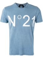 No21 - 'no.21' Print T-shirt - Men - Cotton - Xl, Blue, Cotton