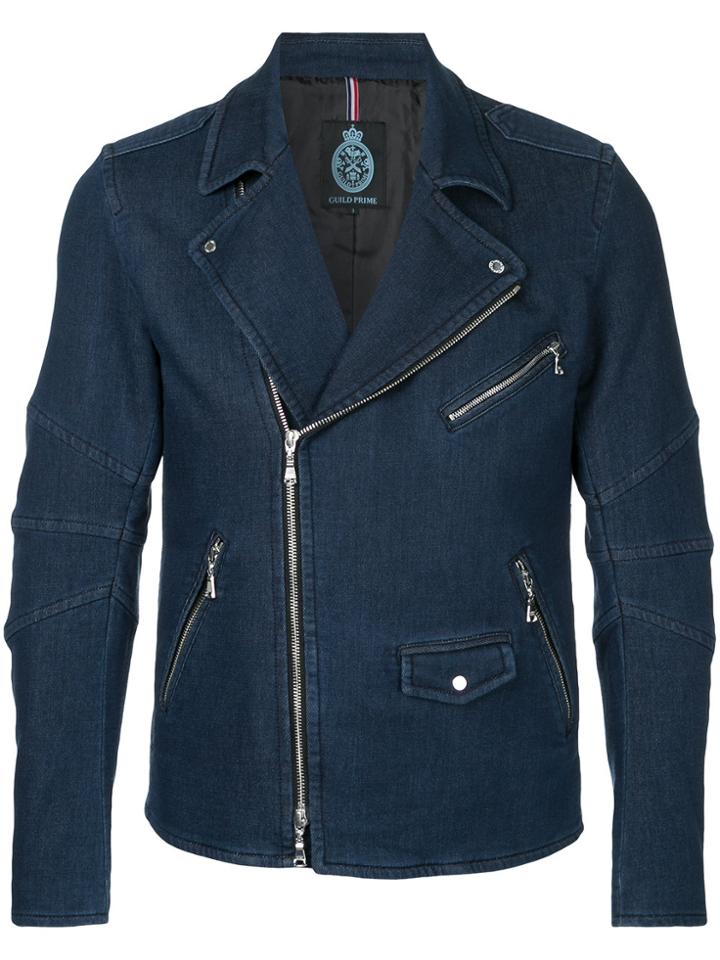 Guild Prime Denim Biker Jacket - Blue