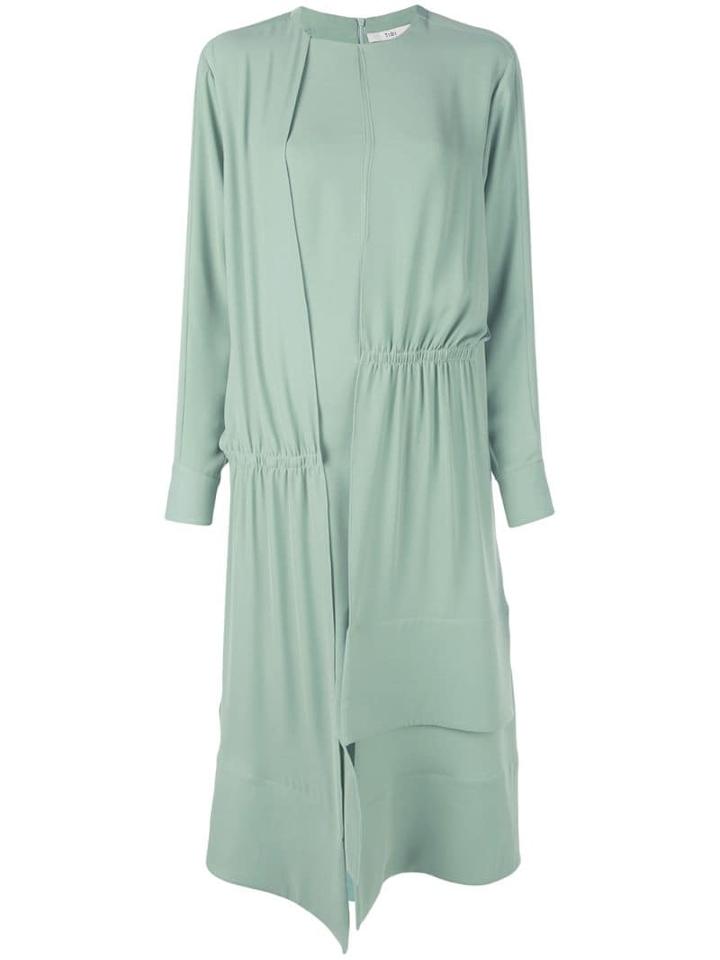 Tibi Modern Asymmetric Drape Dress - Green