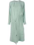 Tibi Modern Asymmetric Drape Dress - Green