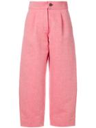 Carven Wide Leg Cropped Pants - Red