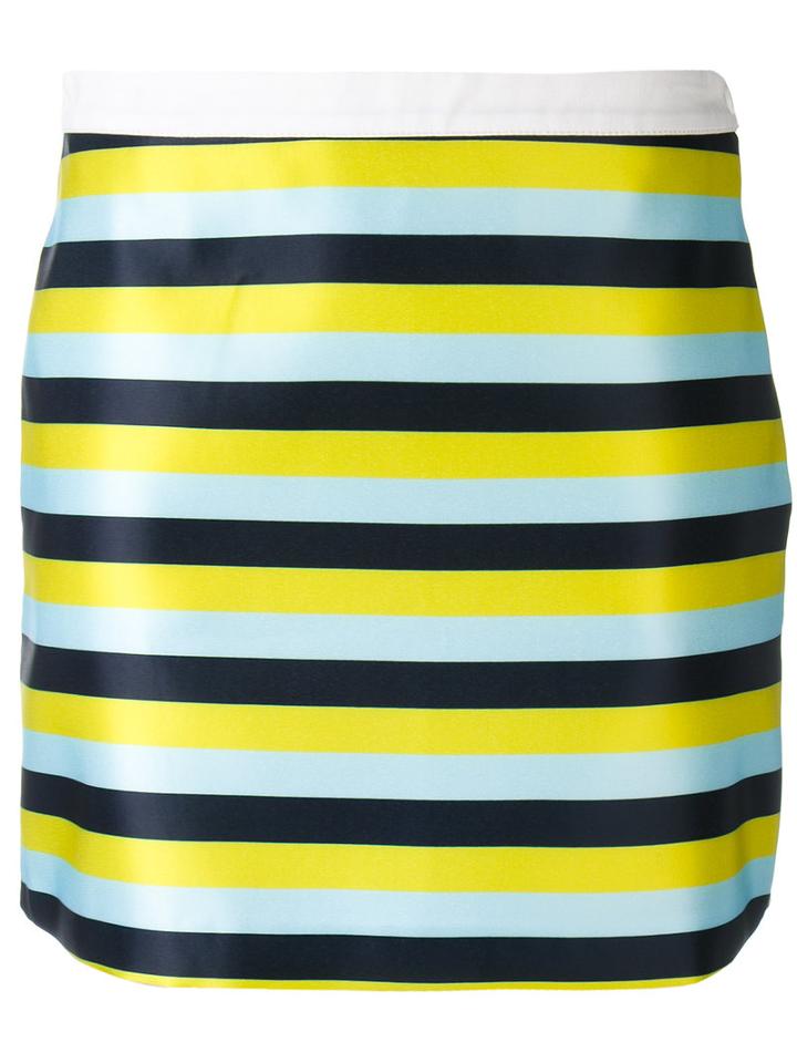 Iceberg - Striped Mini Skirt - Women - Cotton/polyester - 40, White, Cotton/polyester