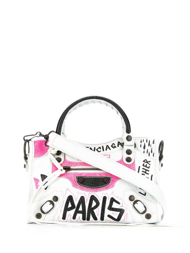 Balenciaga Mini City Aj Tote - White