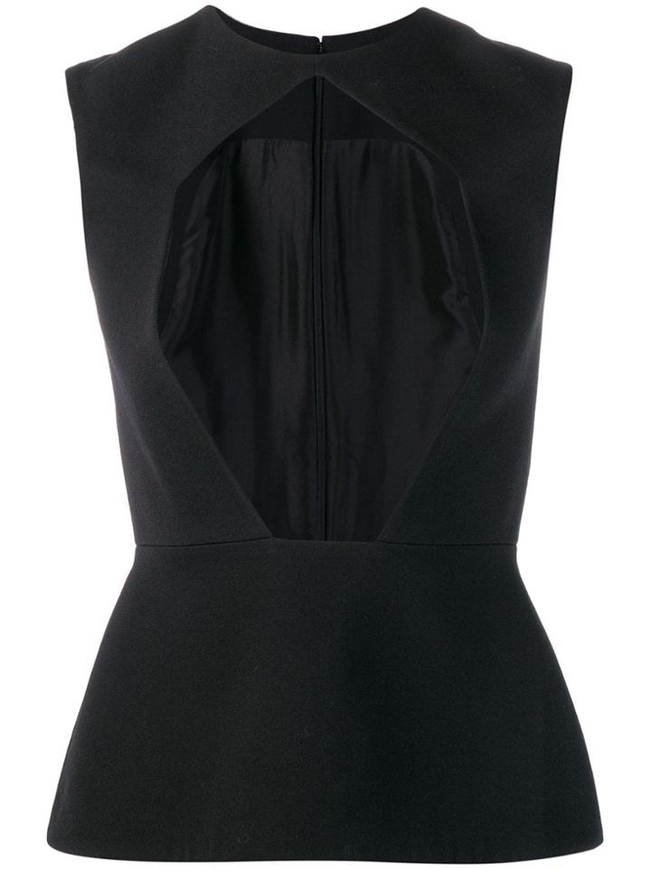 Givenchy Open Front Peplum Top - Black