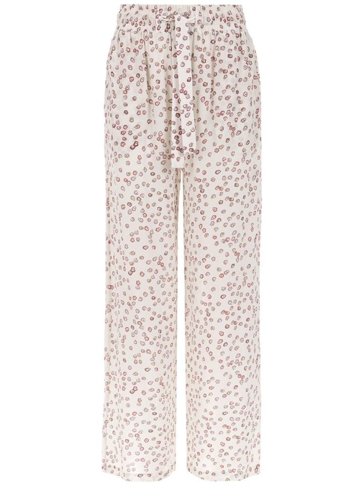Egrey Silk Palazzo Pants - White