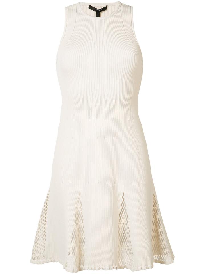 Mesh-panelled Ribeed-knit Dress - Women - Polyamide/polyester/viscose - M, White, Polyamide/polyester/viscose, Derek Lam