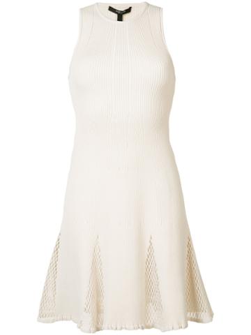 Mesh-panelled Ribeed-knit Dress - Women - Polyamide/polyester/viscose - M, White, Polyamide/polyester/viscose, Derek Lam