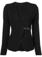 Emporio Armani Buckled Fitted Jacket - Black