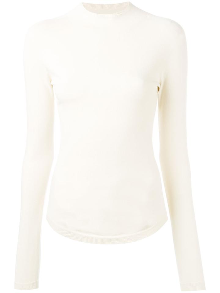 Lemaire - Long Sleeved Sweater - Women - Polyester/viscose - L, Nude/neutrals, Polyester/viscose