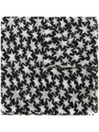 Saint Laurent Star Print Scarf, Women's, Black, Wool