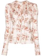Paco Rabanne Floral Print Diamanté Button Blouse - Multicoloured