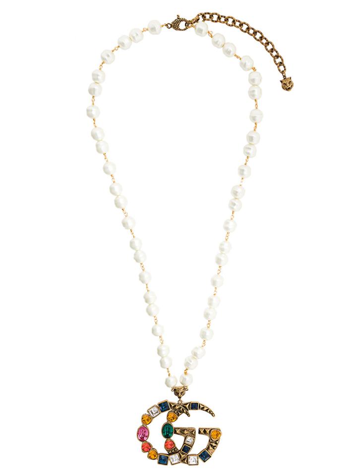 Gucci Double G Necklace - White