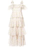 Alexa Chung Layered Midi Dress - Nude & Neutrals