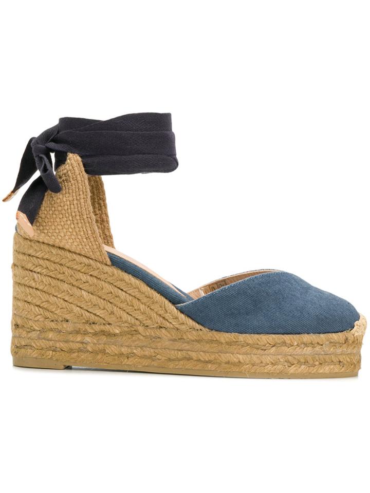 Castañer Denim Wedge Espadrilles - Blue