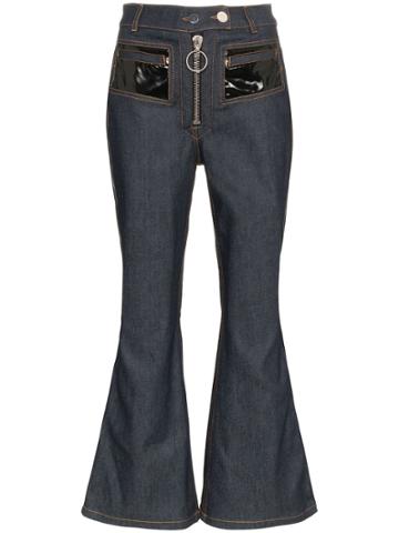 Ellery Pedestrian Pvc Pocket Flared Jeans - Blue