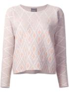 Leo & Sage Intarsia Knit Jumper, Women's, Size: Xs, Nude/neutrals, Viscose/polybutylene Terephthalate (pbt)