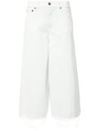 Off-white - Wide Leg Denim Culottes - Women - Cotton/spandex/elastane - 28, White, Cotton/spandex/elastane