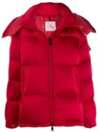 Moncler Detachable Hood Puffer Jacket - Red