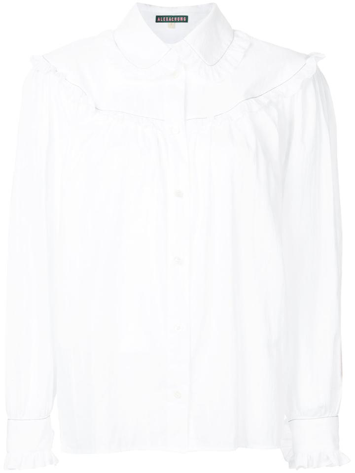 Alexa Chung Frill Trim Shirt - White