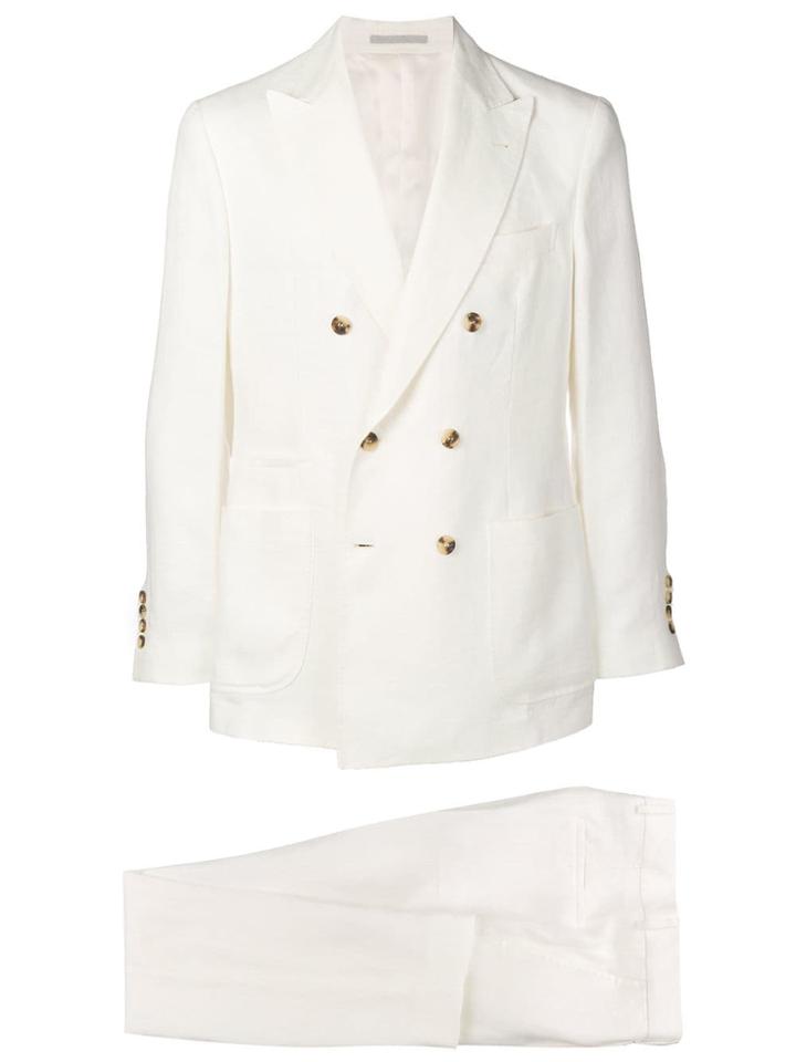 Brunello Cucinelli Double Breasted Suit Set - White