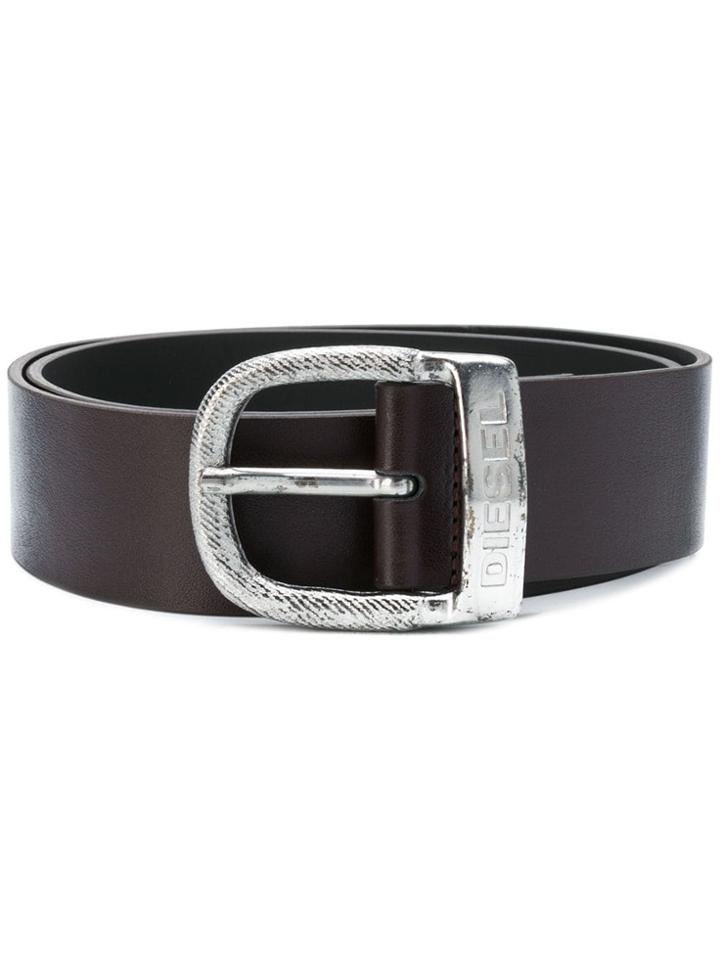 Diesel Engraved Logo Belt - Brown