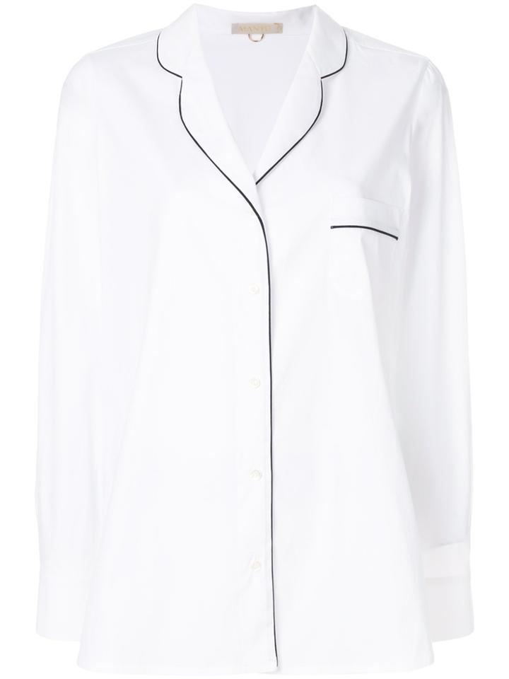 Mantu Contrast Trim Shirt - White