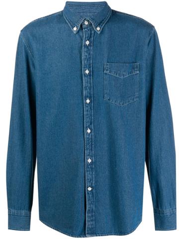 Deperlu Long Sleeve Denim Shirt - Blue