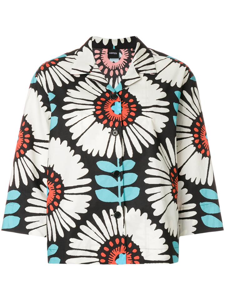 Aspesi Floral Print Shirt - Black
