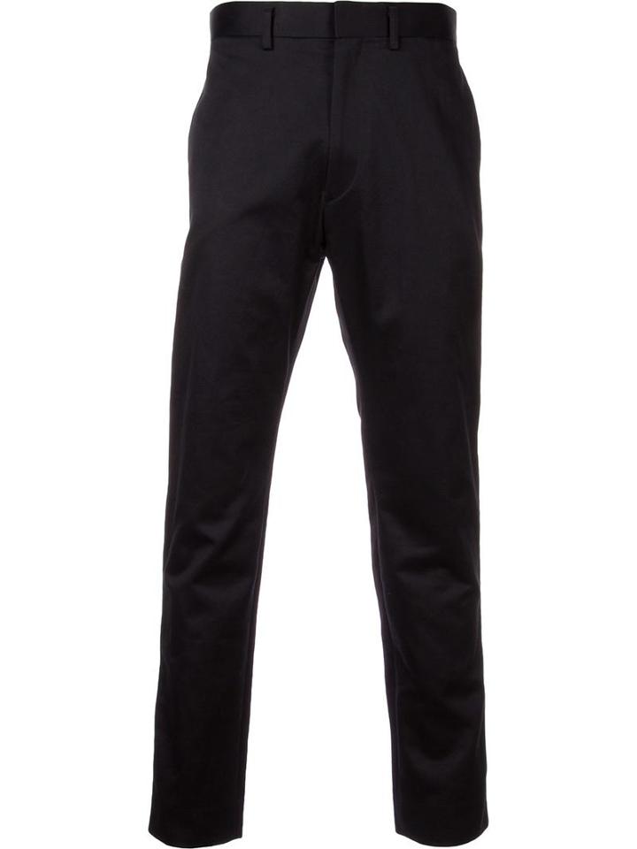 H Beauty & Youth. Slim Tailored Trousers, Men's, Size: Medium, Black, Cupro/wool/silk