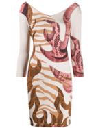 Just Cavalli Snakeskin Print Dress - Neutrals