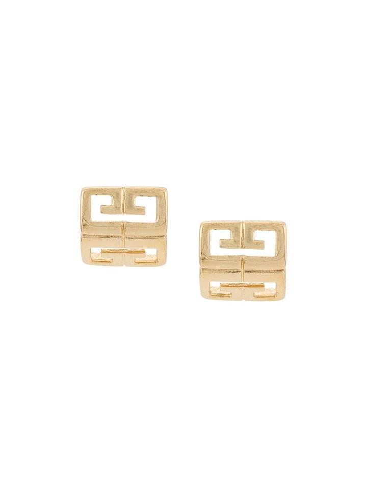 Givenchy Pre-owned 1980s 18kt Gold Plated Brass Logo Earrings