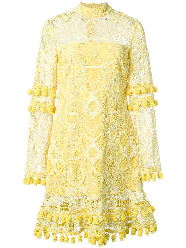 Alexis Lace And Tassel Dress - Yellow & Orange