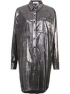 Jil Sander Metallic (grey) Long Shirt, Women's, Size: 34, Cotton/polyamide/spandex/elastane