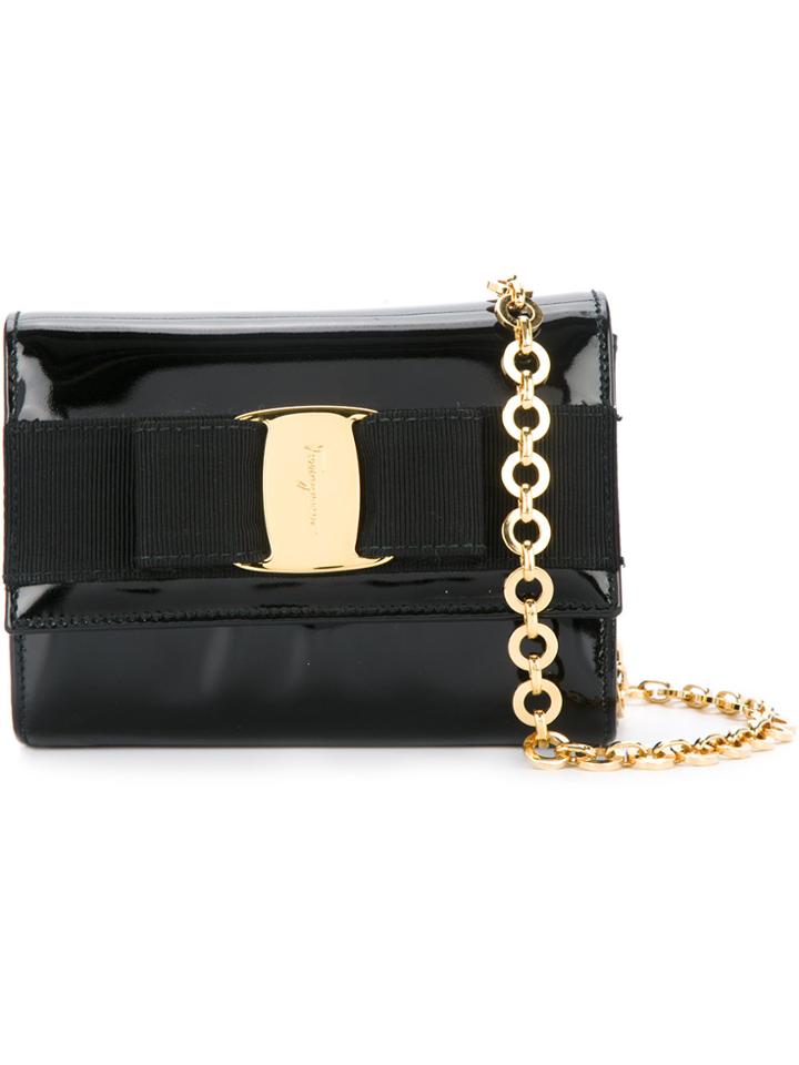 Salvatore Ferragamo Vintage Vara Bow Chain Shoulder Bum Bag - Black