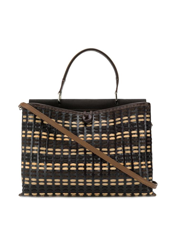 Carmina Campus Demie Braided Large Handbag - Brown