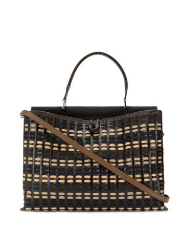 Carmina Campus Demie Braided Large Handbag - Brown