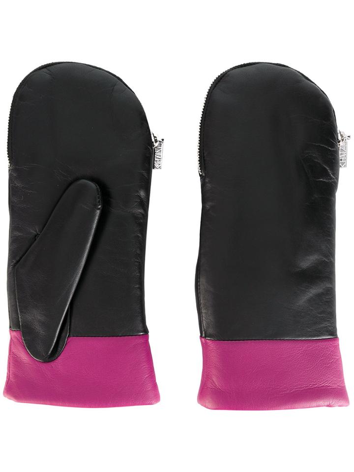 Kenzo Contrast Trim Fingerless Gloves - Black