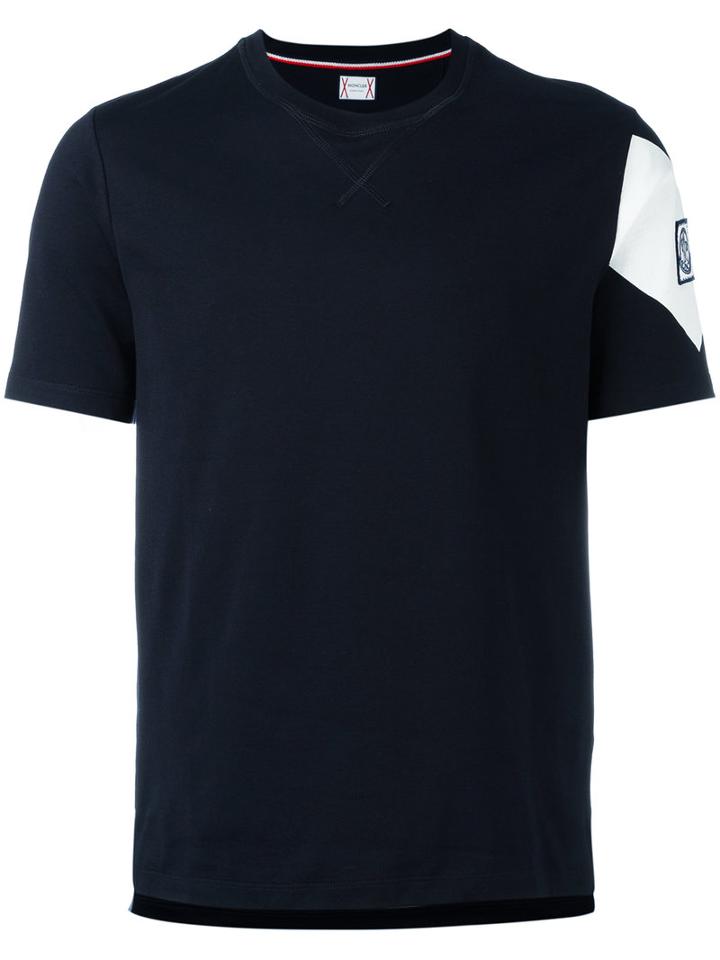 Moncler Gamme Bleu Arm Print T-shirt, Men's, Size: Large, Blue, Cotton/nylon