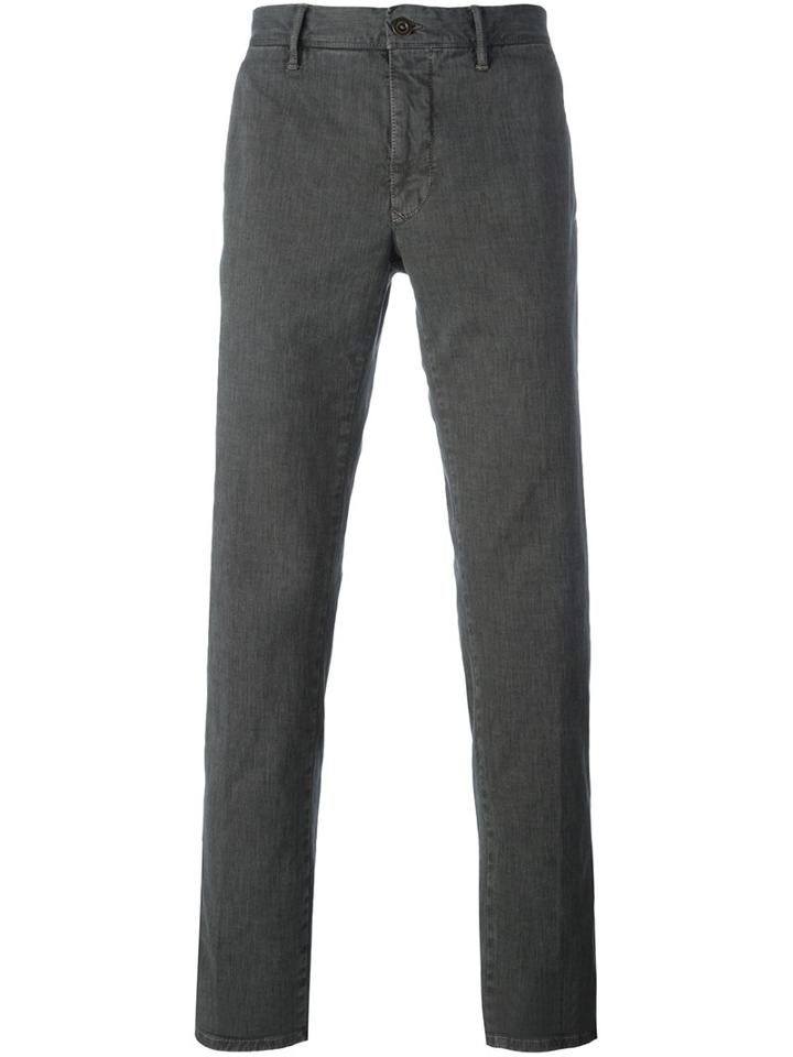 Incotex Slim Fit Trousers, Men's, Size: 35, Grey, Cotton/spandex/elastane