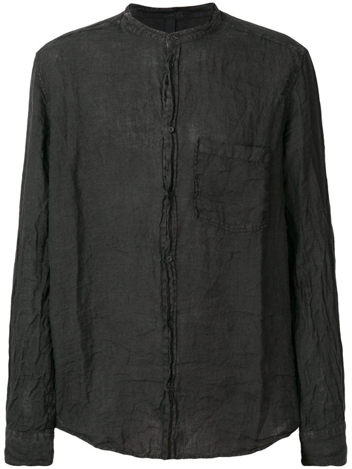 Poème Bohémien Creased Mandarin Collar Shirt - Black