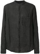 Poème Bohémien Creased Mandarin Collar Shirt - Black
