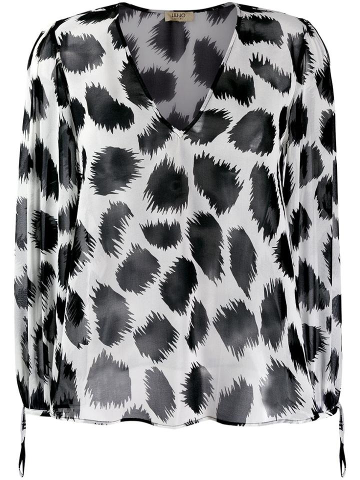 Liu Jo Two Tone Printed Blouse - Black