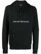 Ea7 Emporio Armani Ea7 - Man - Embossed Logo Hoodie - Black