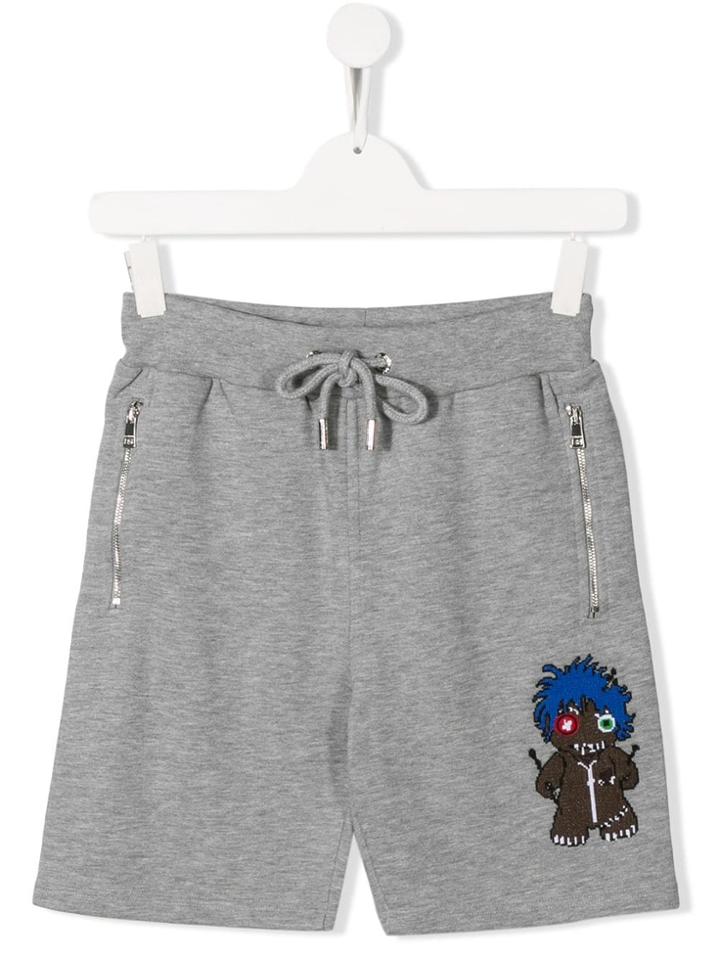 My Brand Kids Voodoo Doll Print Track Shorts - Grey