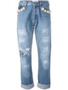Forte Couture 'bou Perlee Catene' Jeans, Women's, Size: 25, Blue, Cotton
