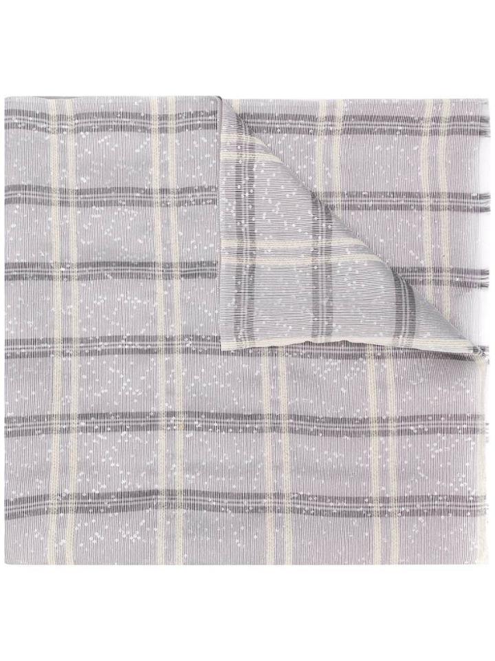 Emporio Armani Check Print Scarf - Grey