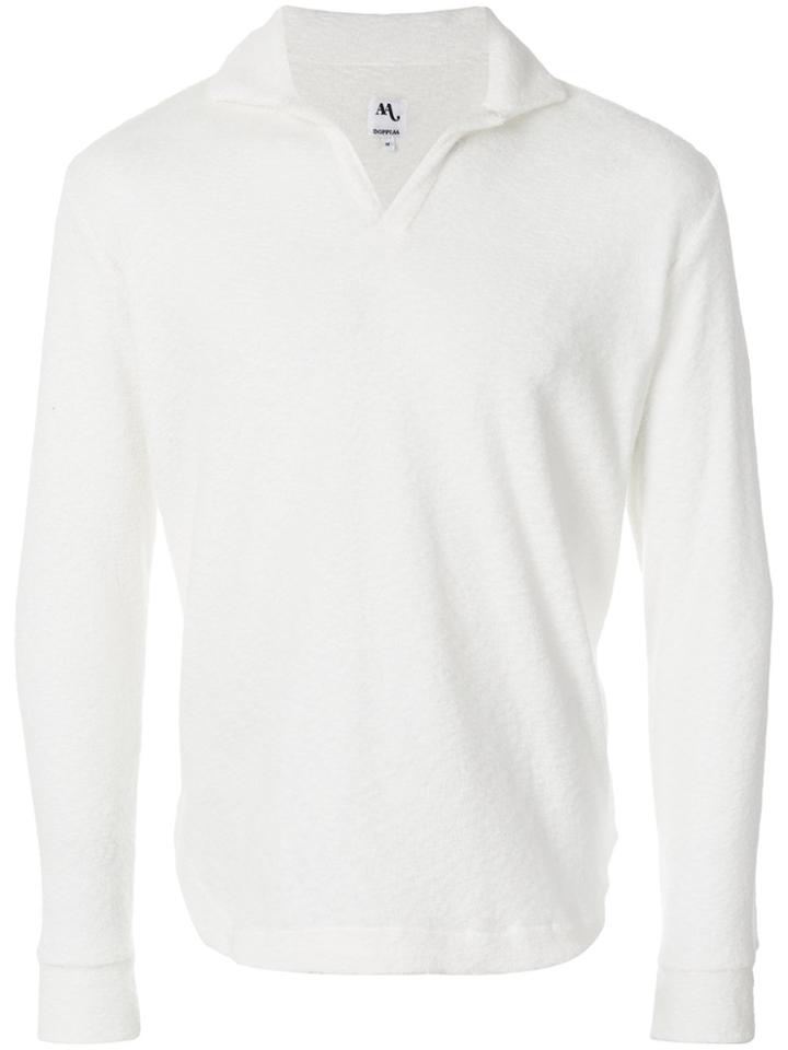 Doppiaa V-neck Textured Sweater - White